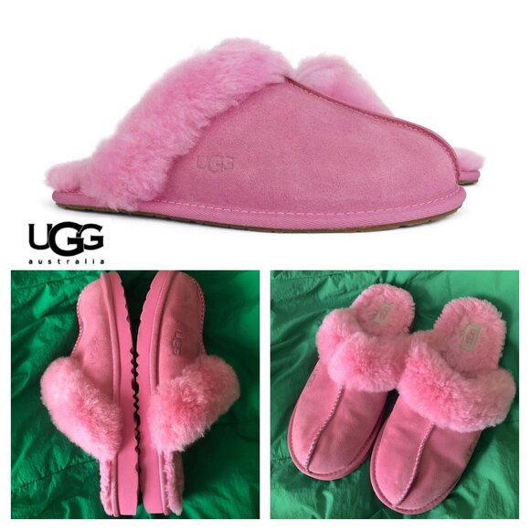 Sz 5 Ugg Scuffette II Slippers Carnation Pink Suede - Picture 1 of 15